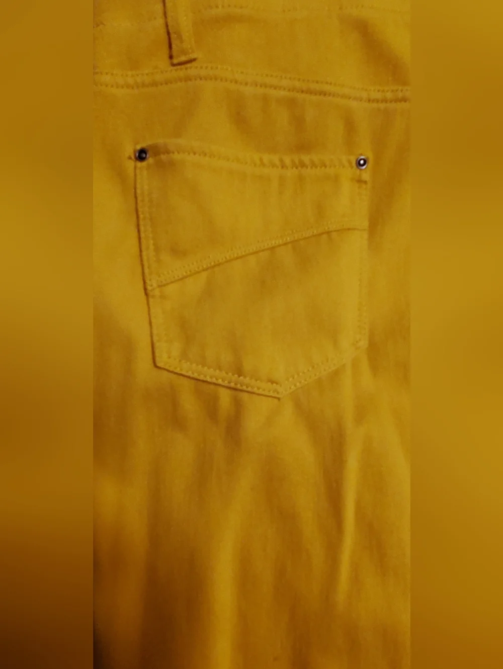 Time And True Mustard Colored 2 Pocket Staight Leg Jeggings - Picture 5 of 5
